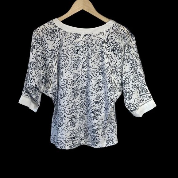 Anthropologie Maeve Ester NWT White/Blue Eyelet Top Sz XS - Picture 3 of 10